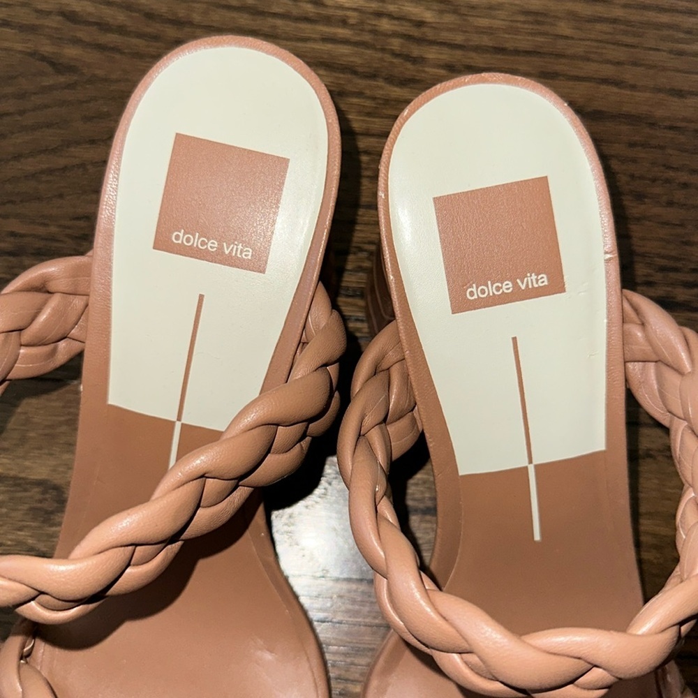 Dolce Vita Neutral Heeled Women’s Slide Dress Braided Rope Strap Sandals Size 10 - Picture 7 of 10